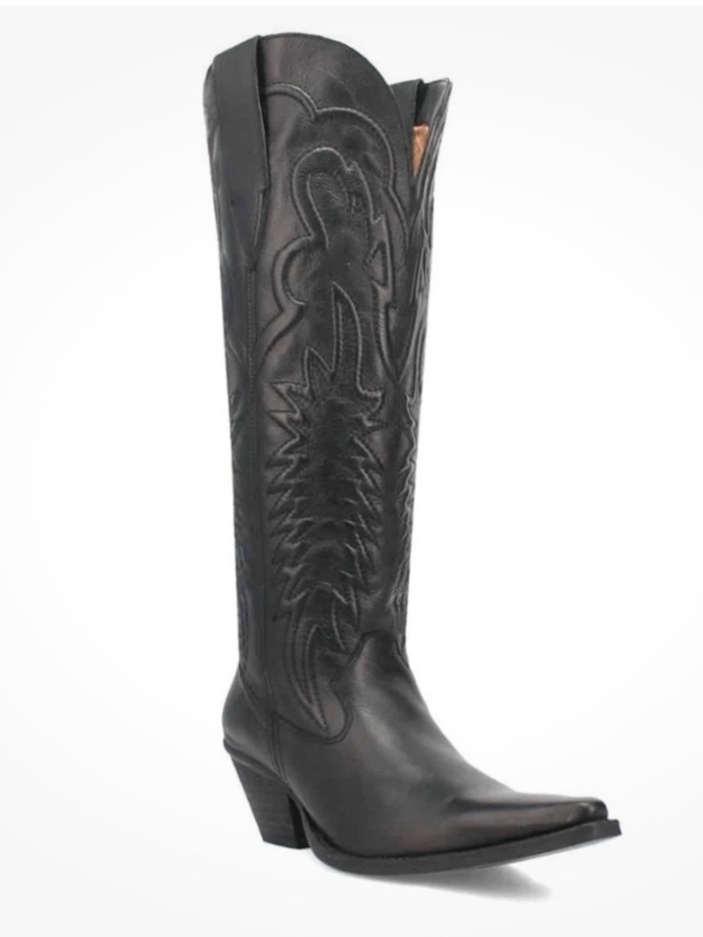 Dingo Womens Raisin Kane Stacked Heel Cowboy Boots Black (8)